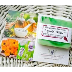 Handgesiedete Duschbutter Gurke-Minze von Seifenmanufaktur Brackenheim