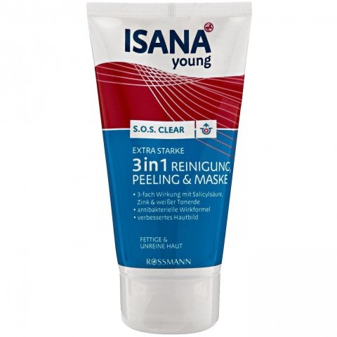 Isana young - S.O.S Clear - extra starke 3in1 Reinigung, Peeling & Maske von Isana