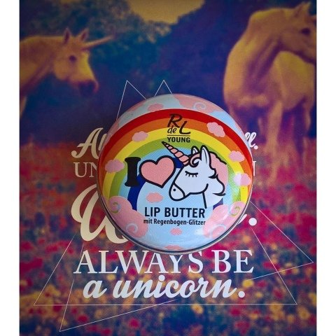 I ♥ Unicorns - Lip Butter mit Regenbogen-Glitzer von RdeL Young