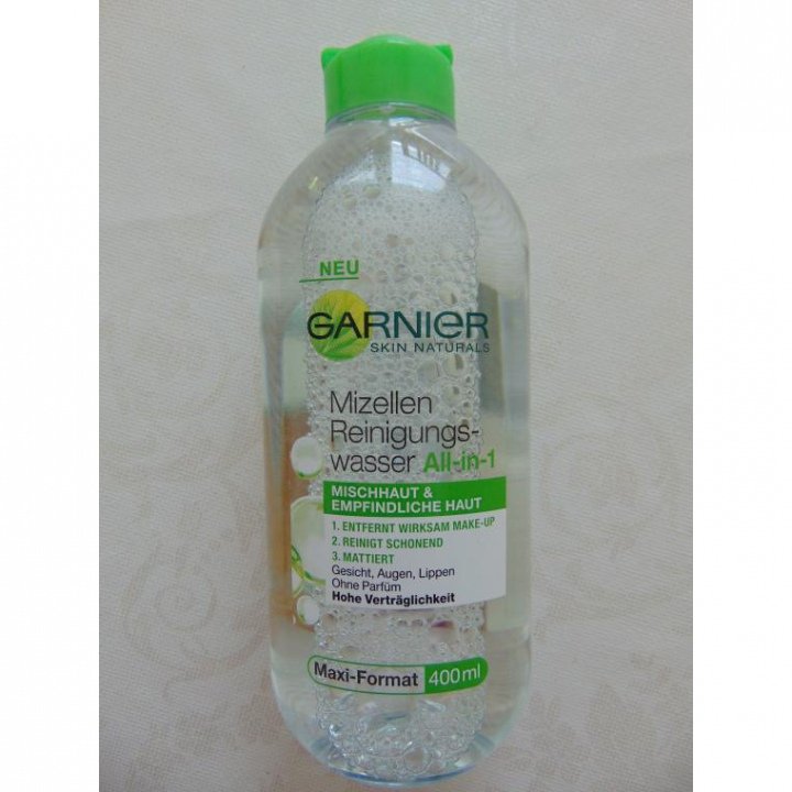 Mizellen Haut All-in-1 Reinigungswasser Garnier - empfindliche Mischhaut - und -